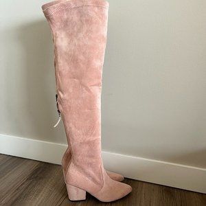 Over The Knee Suede Pink Boots; Size 10